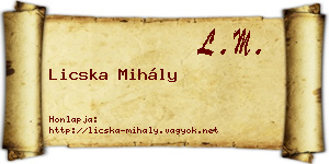 Licska Mihály névjegykártya