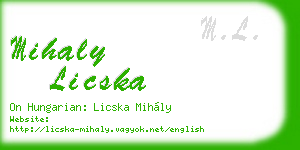 mihaly licska business card